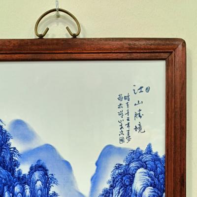 TRANH SỨ KHUNG GỖ GIANG SƠN LỘ TĨNH